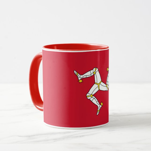 Black Combo Mug with Isle Of Man flag, UK (Front Left)
