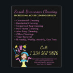 Black Commercial Janitorial Maid House Cleaning Flyer<br><div class="desc">Black Commercial Janitorial Maid House Cleaning</div>