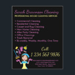 Black Commercial Janitorial Maid House Cleaning Flyer<br><div class="desc">Black Commercial Janitorial Maid House Cleaning</div>