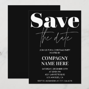 Black Company Christmas invitations Save the date