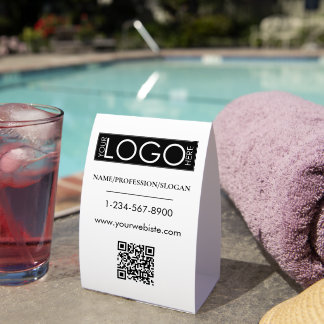 Black Company Logo Storefront QR Code Contact Info