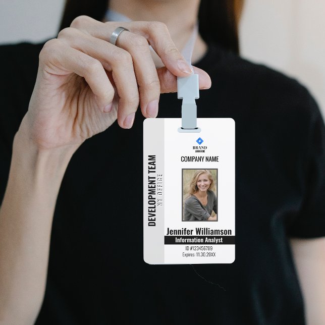 Black Company Security QR Code Employee Photo ID ID Badge (Creator Uploaded)