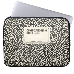 Black Composition Notebook Laptop Sleeve