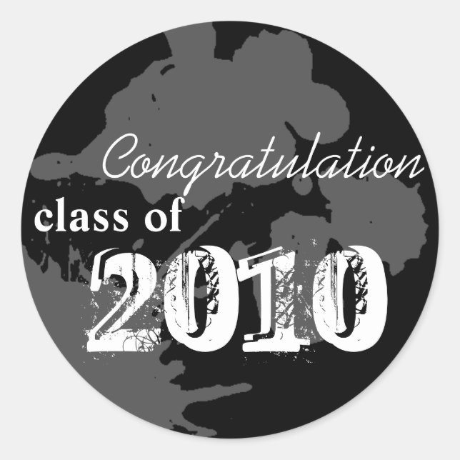 Black congratulation class of graduation gift tag (Front)