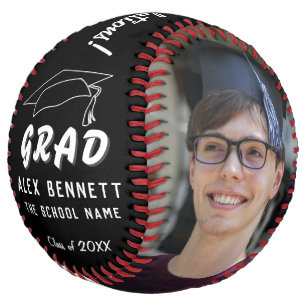 Black Congratulations Grad Graduation Cap 2 Photo  Softball