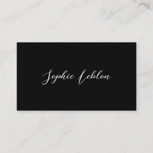 Black Contact Card with Calligraphy Font Name
