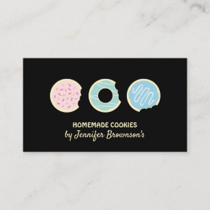 Black Cookies Doughnuts Sweet Treats Business Card