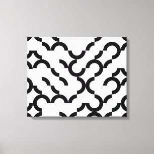 Black, cool, trendy, modern, urban circular art canvas print