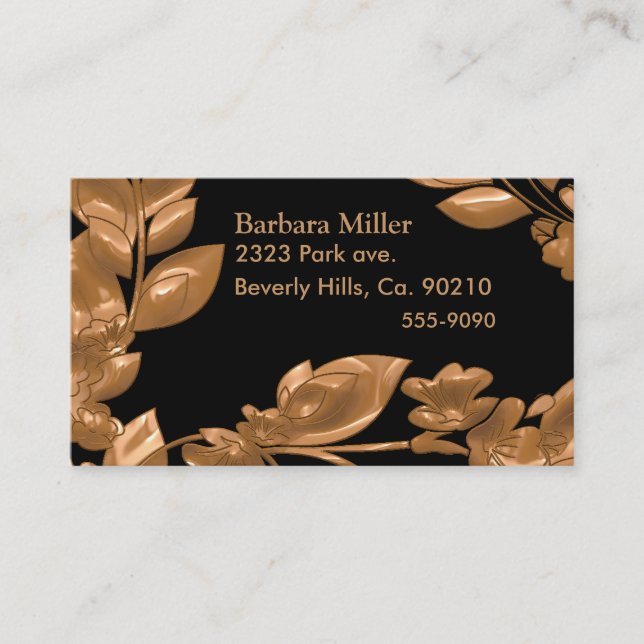 Black & Copper Garden Business Card (Front)