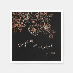Black Copper Goth Wedding Napkin