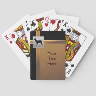 Black, Copper LOOK Playing Cards with a Deer
