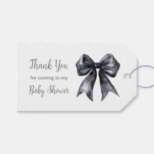 Black Coquette Bow Baby Shower Gift Tags
