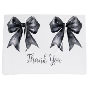 Black Coquette Bow Baby Shower Large Gift Bag