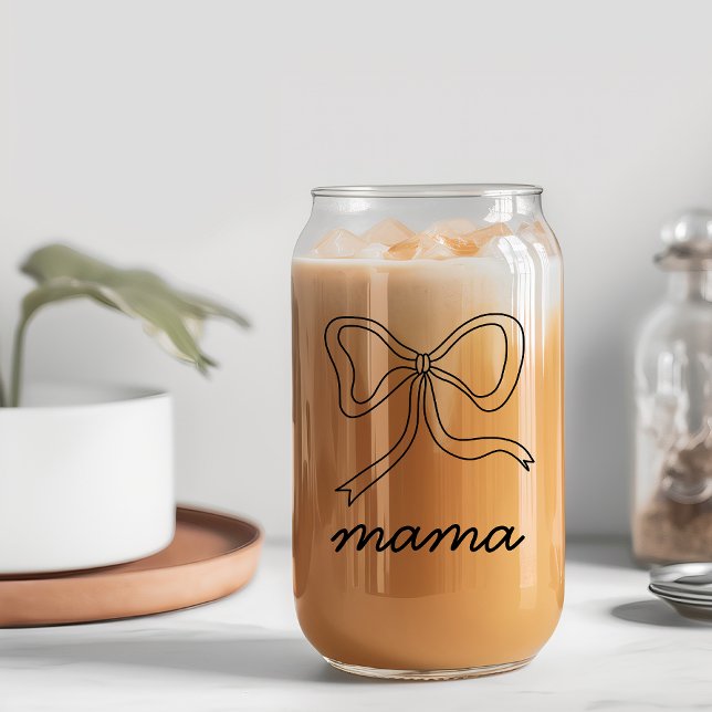 Black Coquette Bow Baby Shower Mama Can Glass (Black Coquette Bow Baby Shower Mama Can Glass)