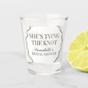 Black Coquette Bow Beige Bridal Shower Favour Shot Glass