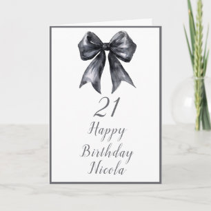 Black Coquette Bow Birthday Party Card