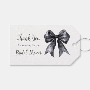 Black Coquette Bow Bridal Shower Gift Tags