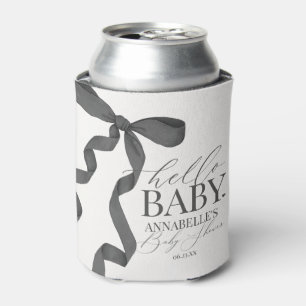 Black Coquette Bow Girl Baby Shower Dessert Favour Can Cooler