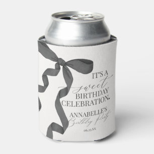 Black Coquette Bow Girl Birthday Party Favours Can Cooler