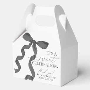 Black Coquette Bow Girl Birthday Party Gift Favour Box