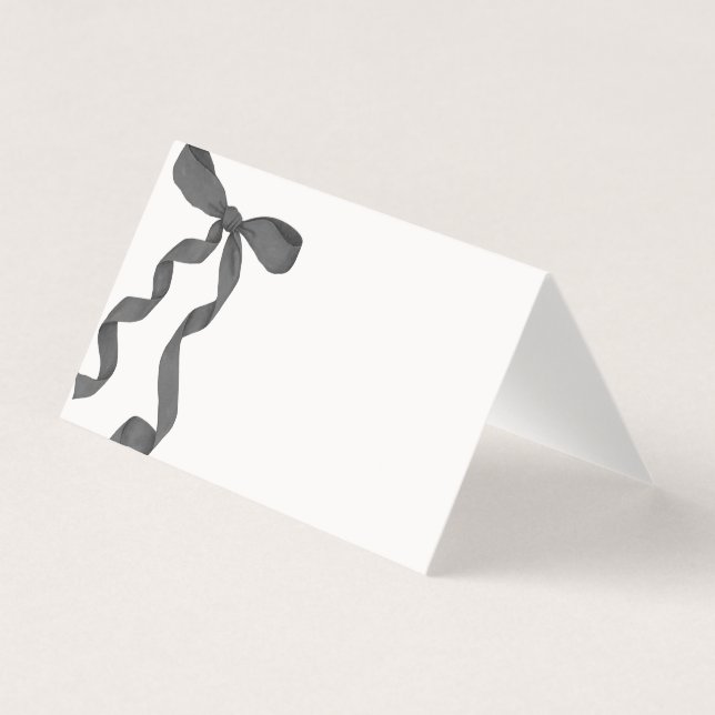 Black Coquette Bow Place Card Table Decor (Front)