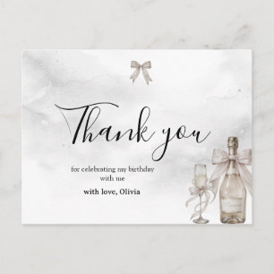 Black Coquette Minimalist Elegant 50th Birthday  Postcard