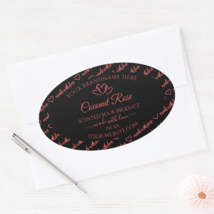Black Coral Red Word Cloud Product Labels Hearts