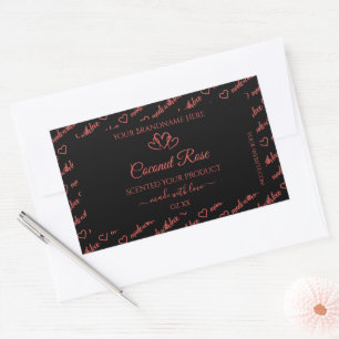 Black Coral Red Word Cloud Product Labels Hearts