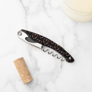 Black corkscrew with a red and rose heart