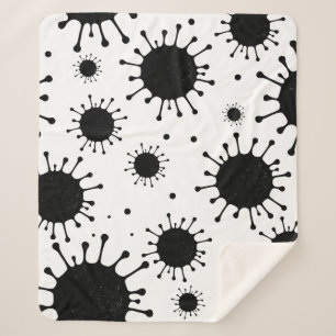 black coronavirus sherpa blanket