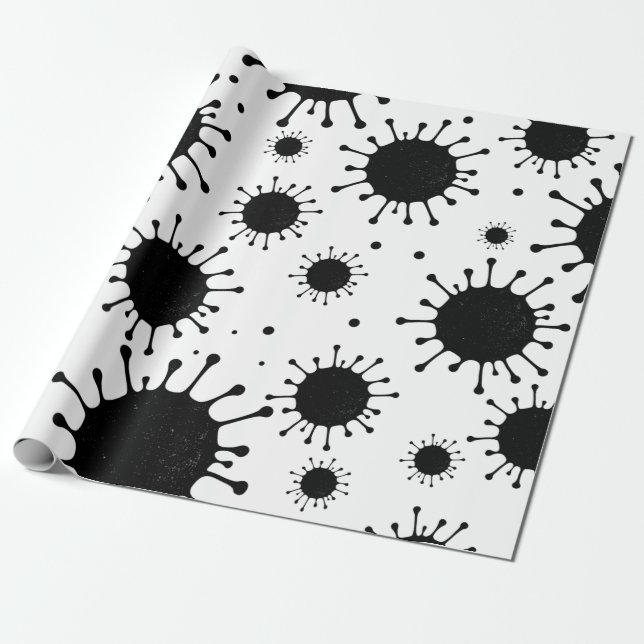 black coronavirus wrapping paper (Unrolled)