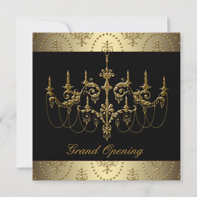 Black Corporate Business Grand Opening Party Invitation (Front)