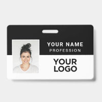Black Corporate Employee Photo Name Tag