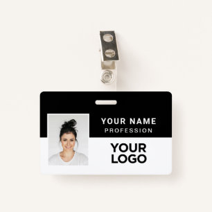 Black Corporate Employee Photo Name Tag ID Badge