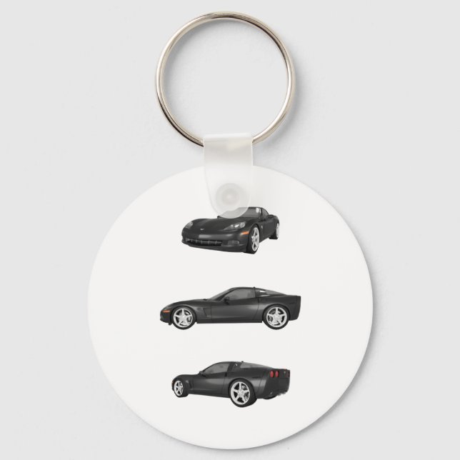 Black Corvette Key Ring (Front)