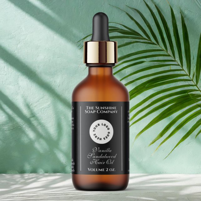 Black Cosmetics Bottle label with logo (Creator Uploaded)