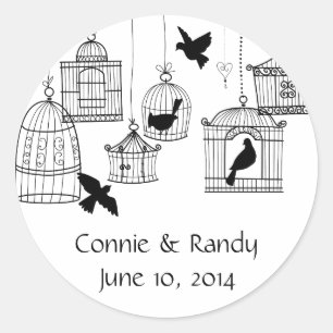Black Country Bird Cages Classic Round Sticker