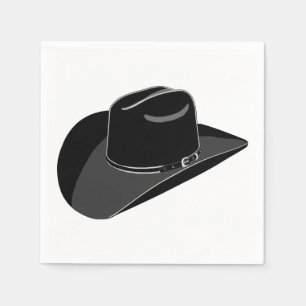 Black country cowboy hat napkin