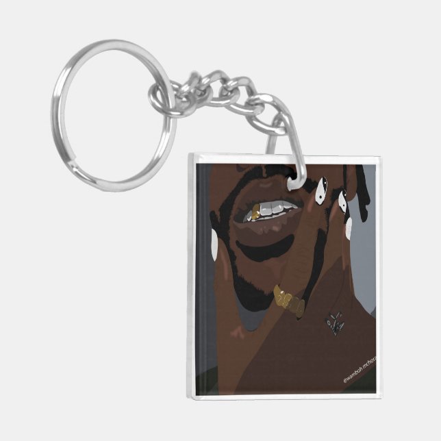 Black couple artwork art (Black love) Key Ring (Front Left)