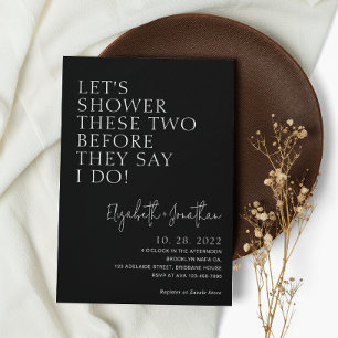 Black Couple Shower Before They Say I Do Bridal Invitation