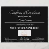 Black course online certificate of completion