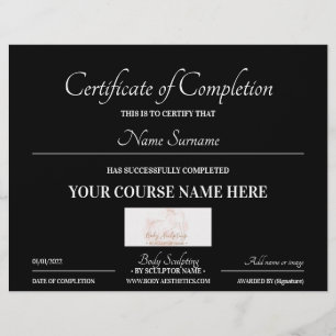 Black course online certificate of completion