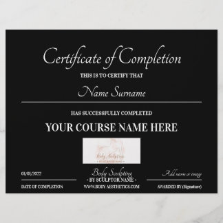 Black course online certificate of completion