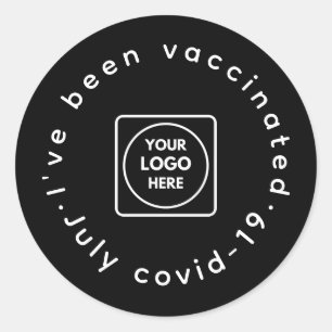 Black Covid-19 Sticker   Custom Business logo