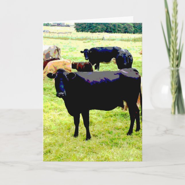 Black cow card (Front)