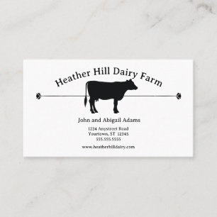 Black Cow Dairy Farm Farmer Ranch Country Business Card