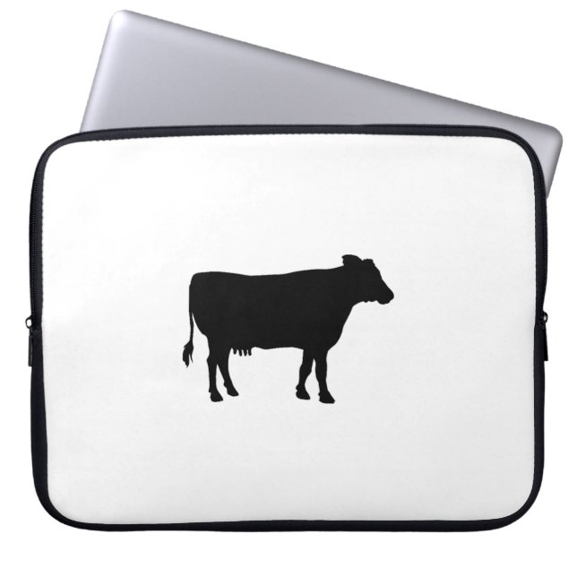 Black Cow Laptop Sleeve (Front)