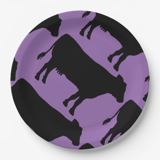 Black Cow Paper Plate (Front)