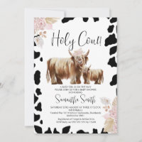 Black Cow Print Highland Cow Baby Shower