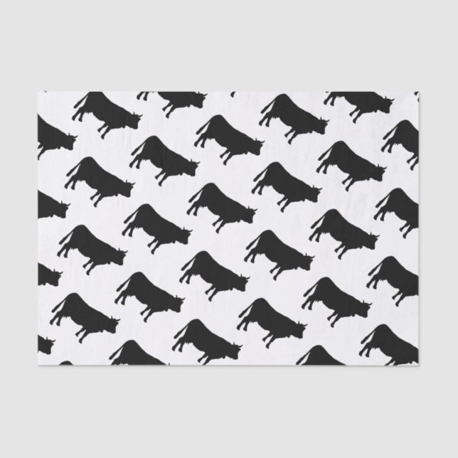 Black Cow Print Tissue Paper (Front)